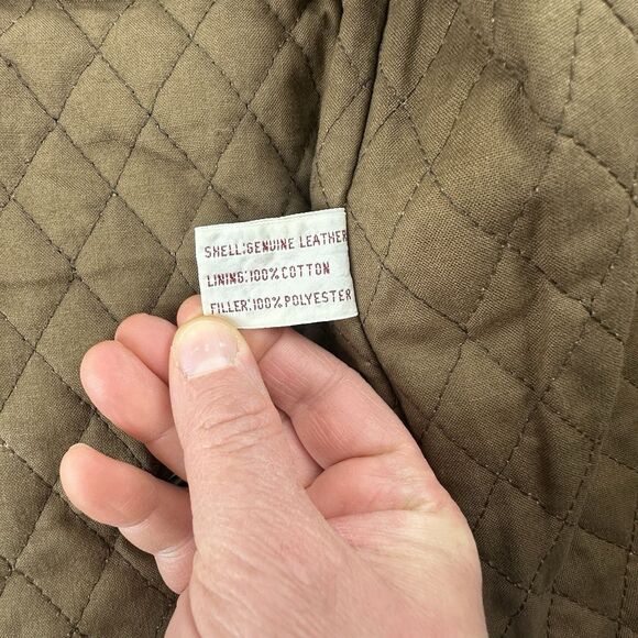 VTG Banana Republic Leather Safari Photo Vest Cotton Quilted Liner Men’s Size S - Picture 15 of 16